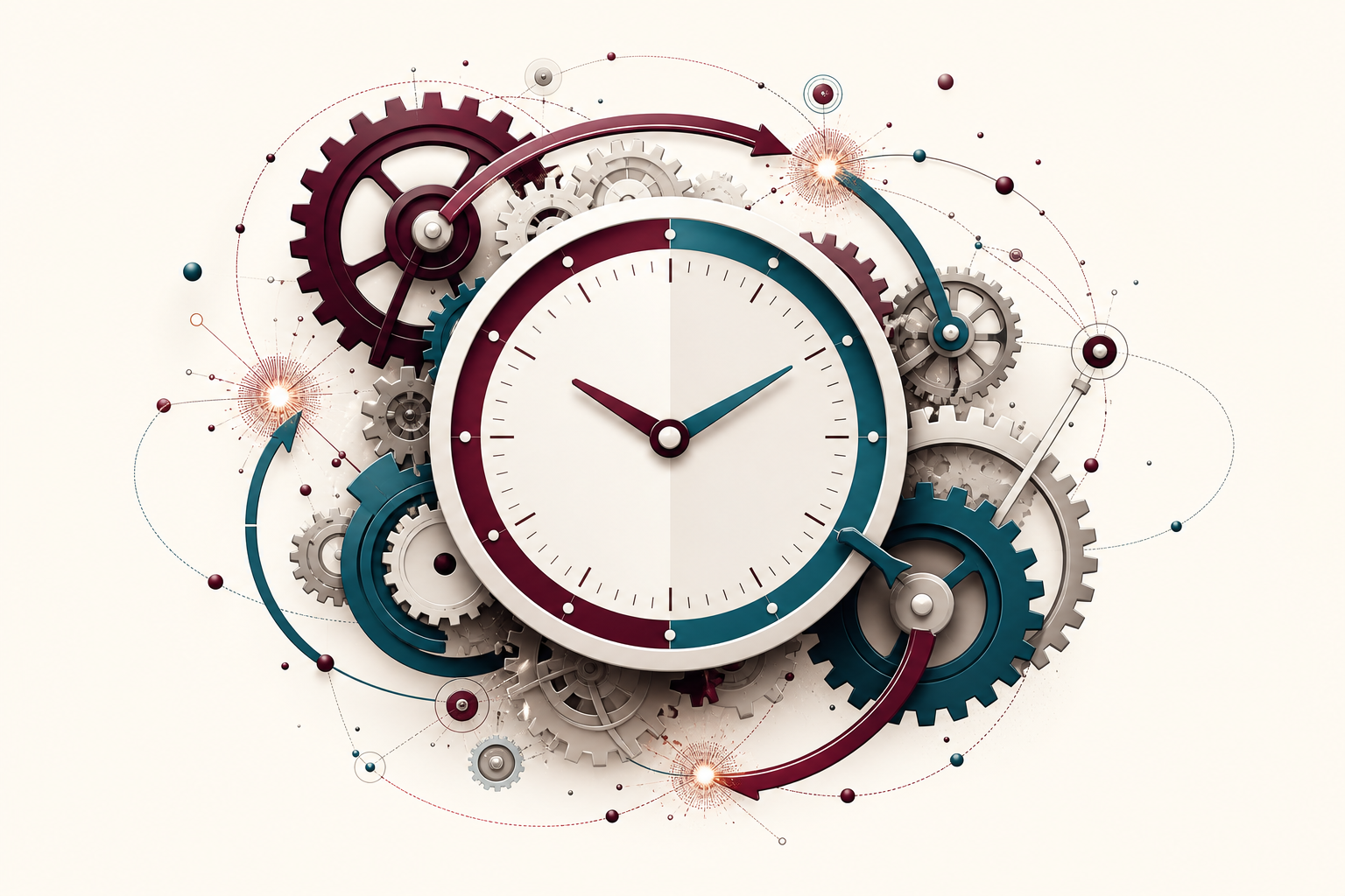 Unattended operations topology where time-axis schedules and event hooks mesh together