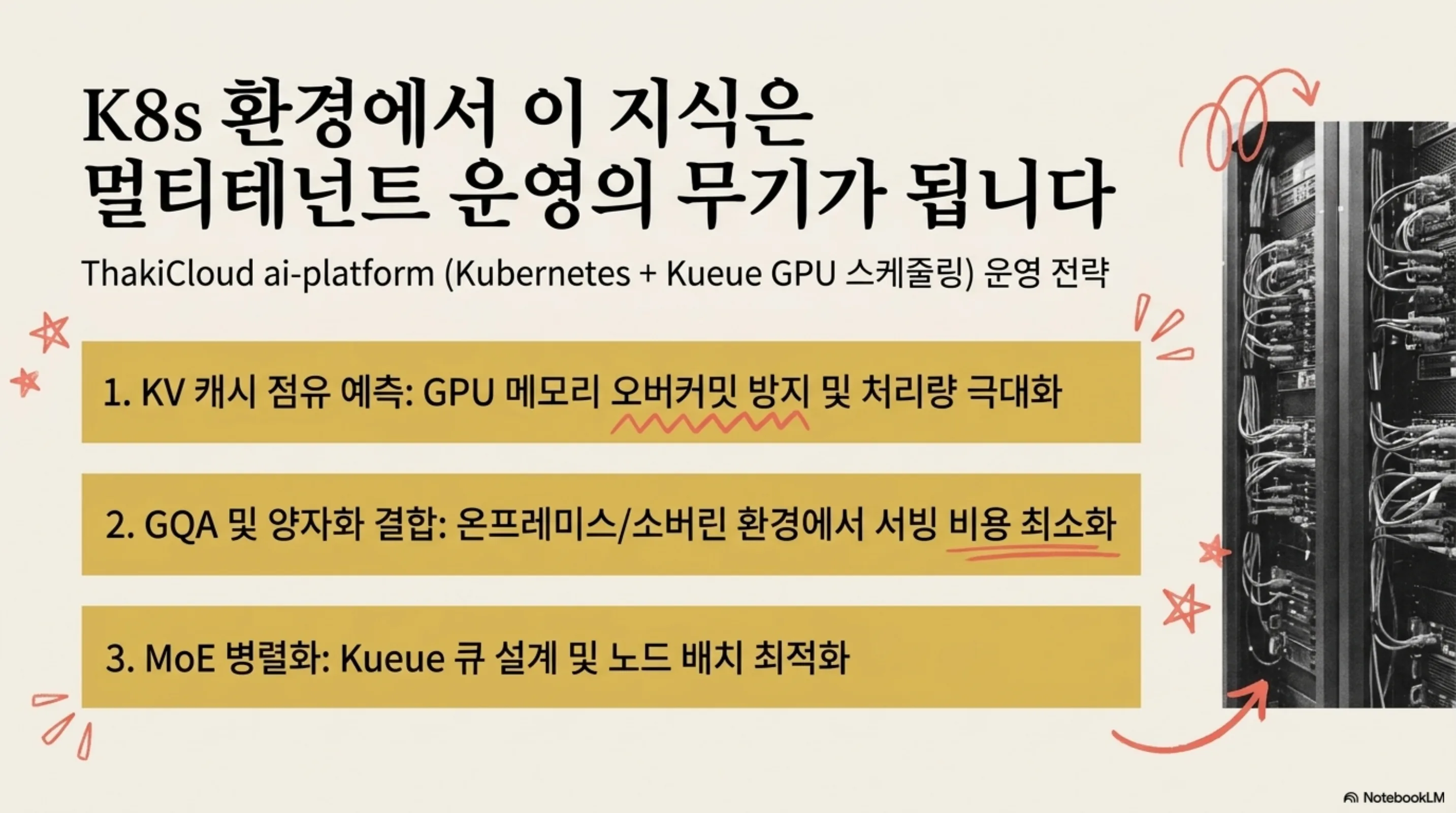 K8s 환경에서 이 지식은 멀티테넌트 운영의 무기가 됩니다: KV 캐시 예측, GQA와 양자화, MoE 병렬화