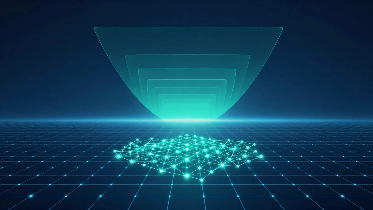 오픈웨이트 모델과 self-hosting 경제학을 표현한 추상 비주얼