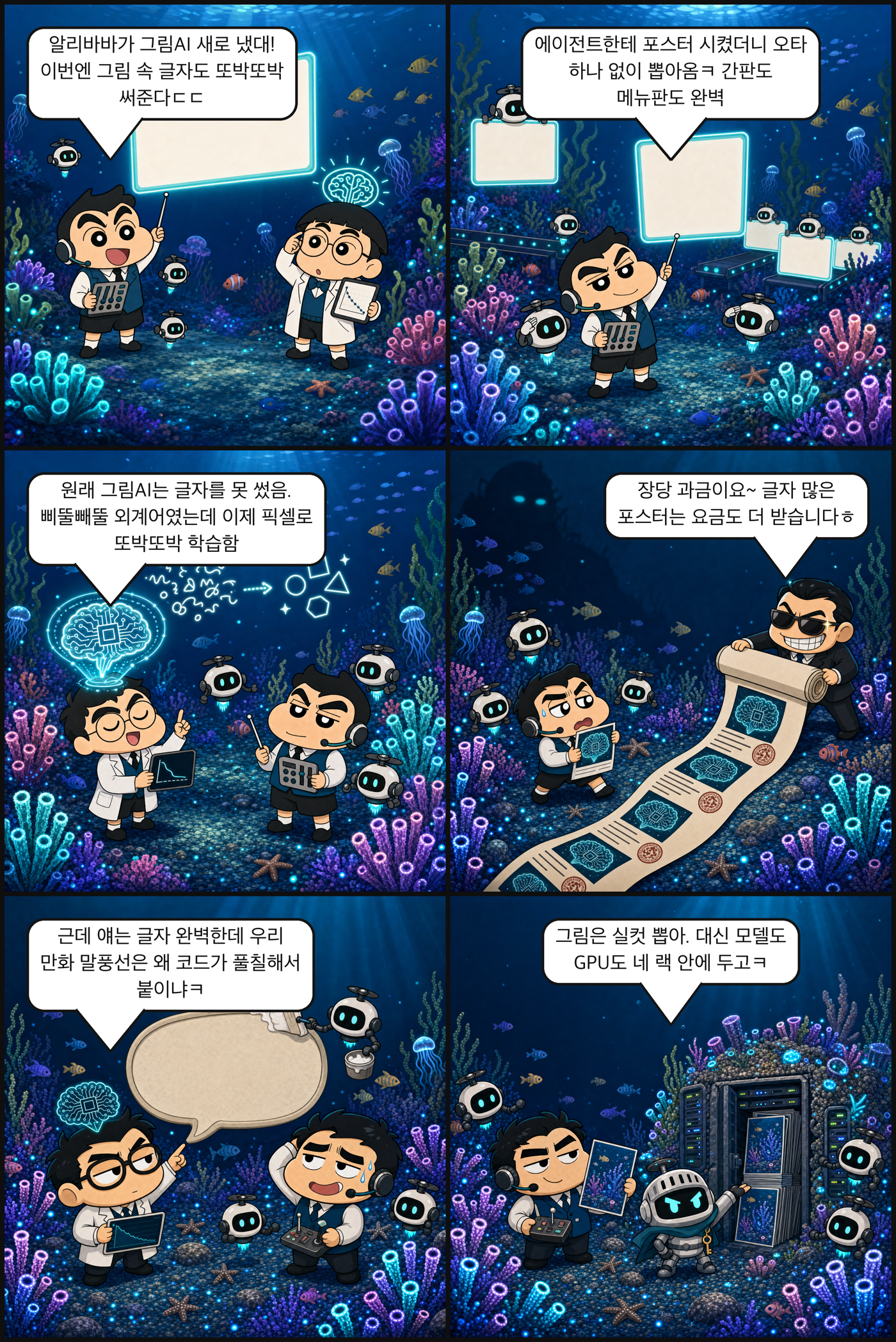 그림 글자 완벽, 붓은 누구 거임ㅋ